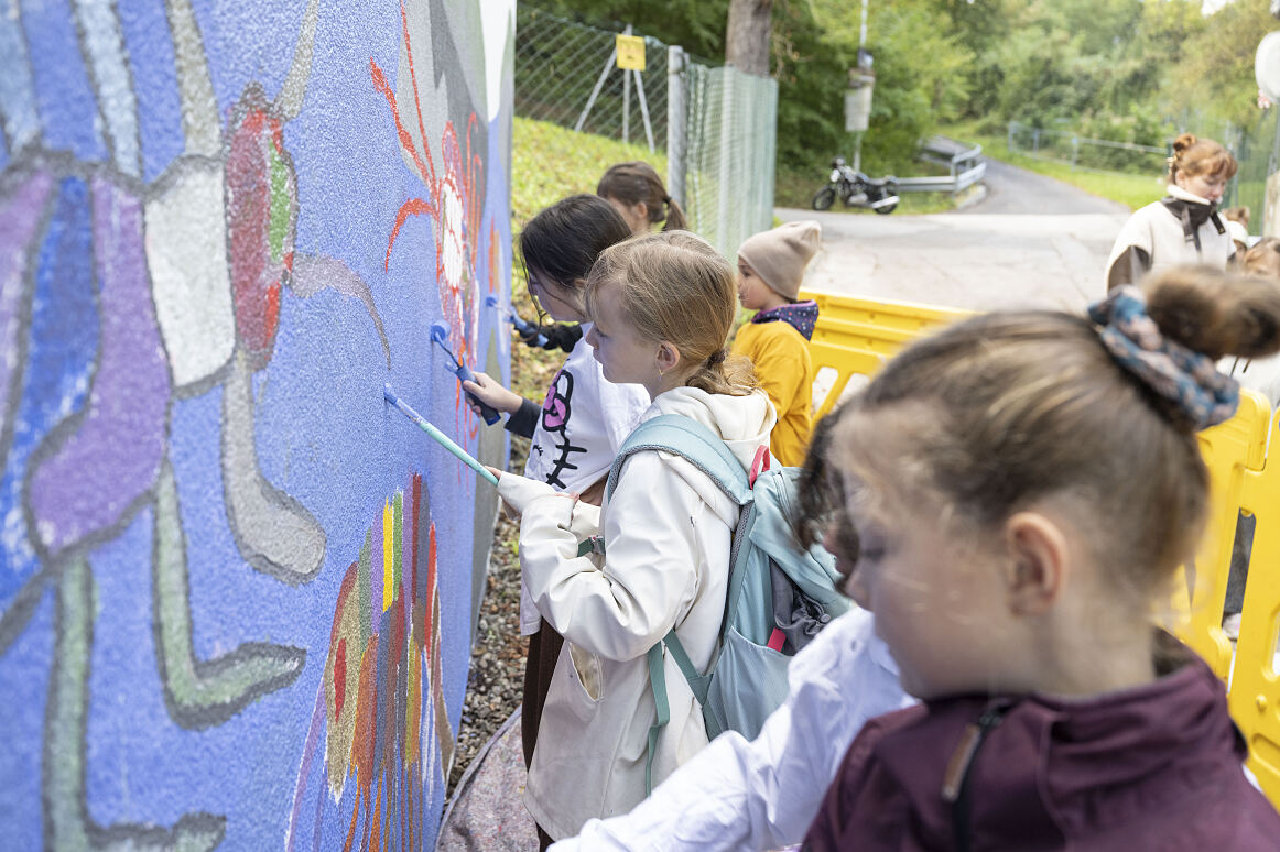 Malaktion beim Pumpwerk Hohlweg